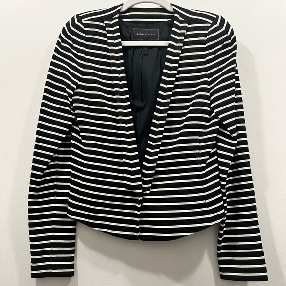 BCBGMAXAZRIA Hendrix Black/Comb Striped Blazer - Picture 4 of 8